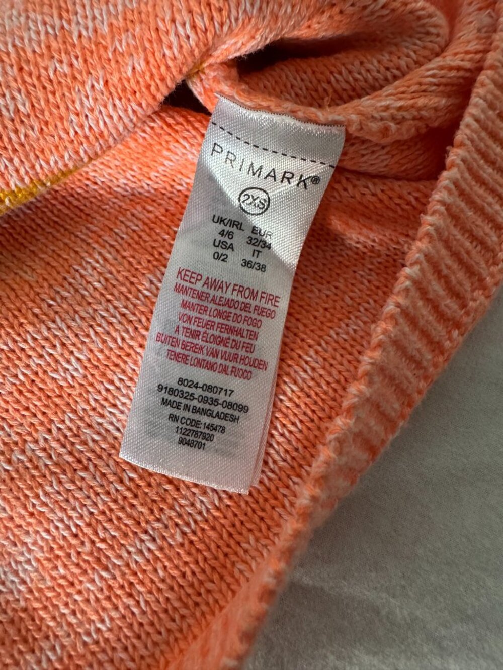 EUC Primark Colorblock Striped Cropped Sweater Sz 2XS - Picture 4 of 6